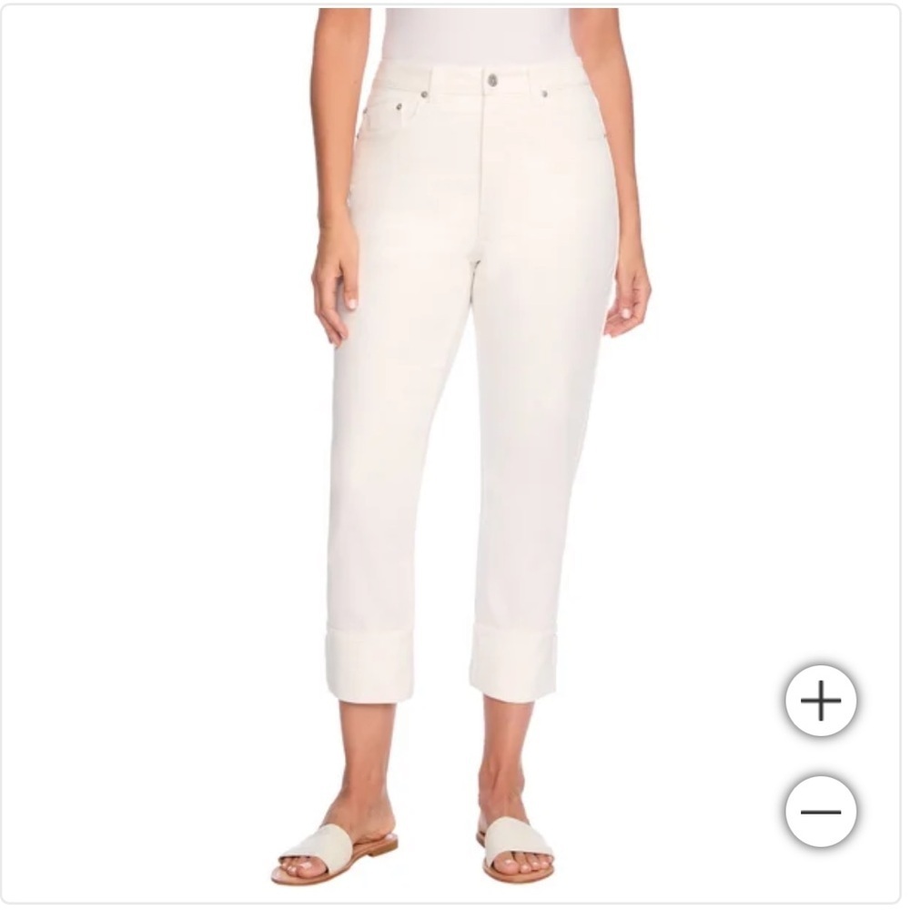 NWT Frye Women's Cuffed high rise Crop Jean ivory denim‎ jeans